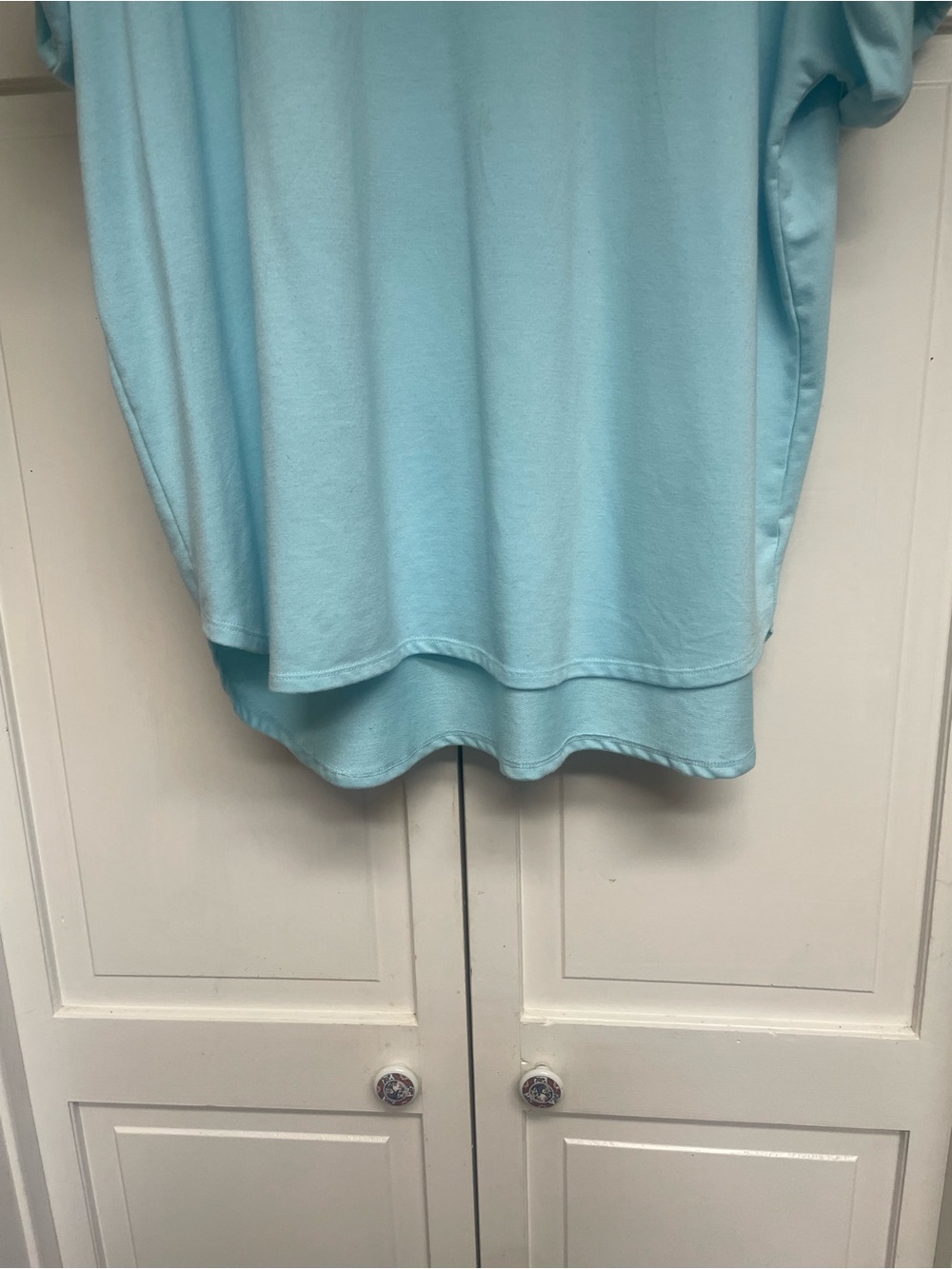 Light Blue Women's Relaxed Crewneck Top-XXL - Picture 2 of 6